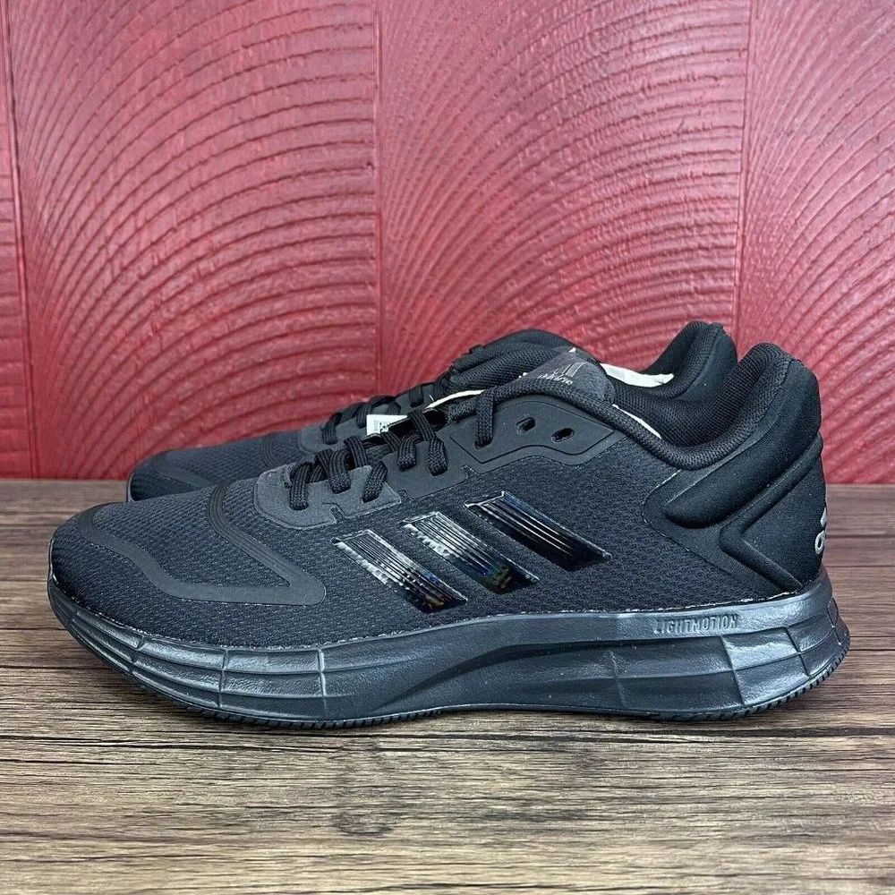 Adidas Duramo 10 GX0711 Running Shoes Black & Iron‎ Metallic Womens Sz 8 NEW